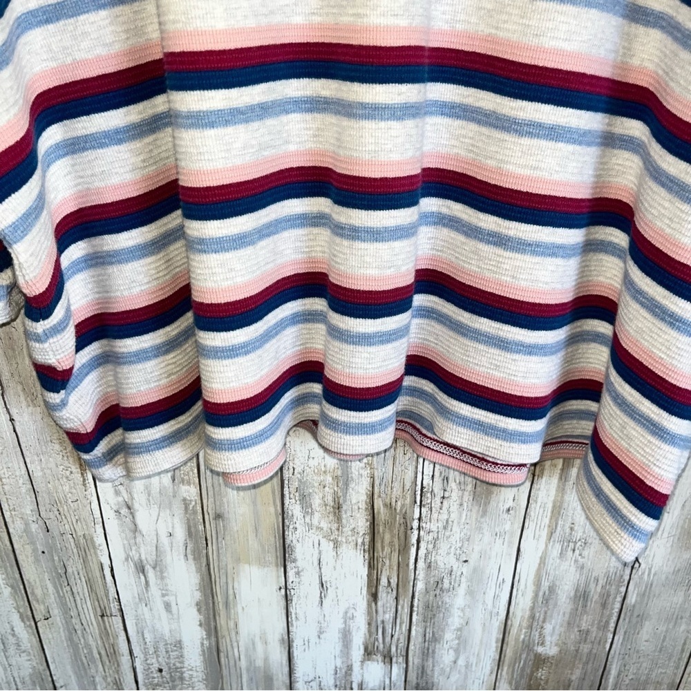 J. Jill Boat Neck Blue, Pink, & Red Striped Sweater - Picture 3 of 5